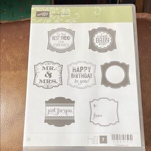 Stampin' Up! Label Love Stamp Set - Gray